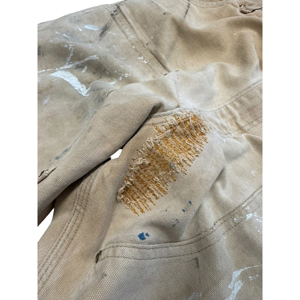 Carhartt Double Knee Work Pants Mens 36x34 Tan Fair Distressed Painter B01 USA - Picture 4 of 12